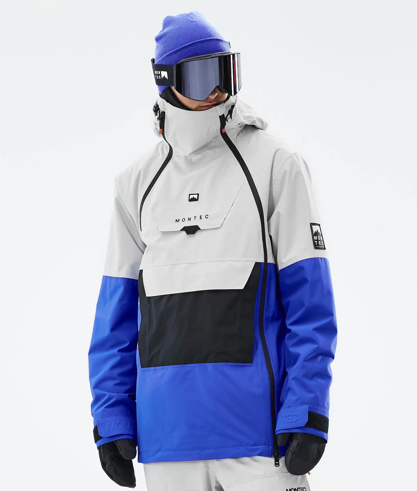 Doom Skijacke Herren - Light Grey/Black/Cobalt Blue