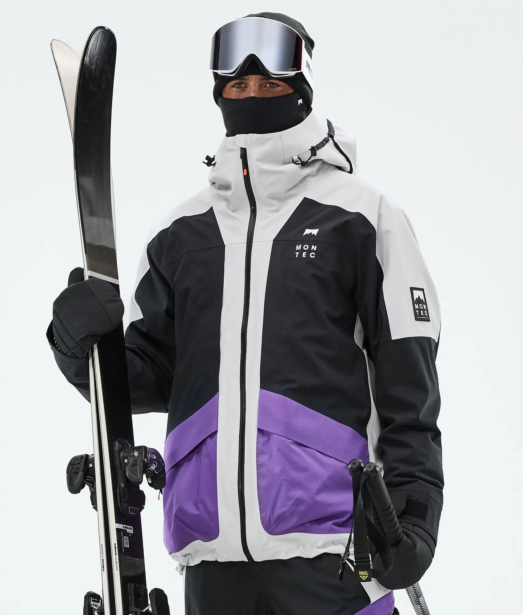 Morpheus Skijacke Herren - Light Grey/Black/Vivid Purple
