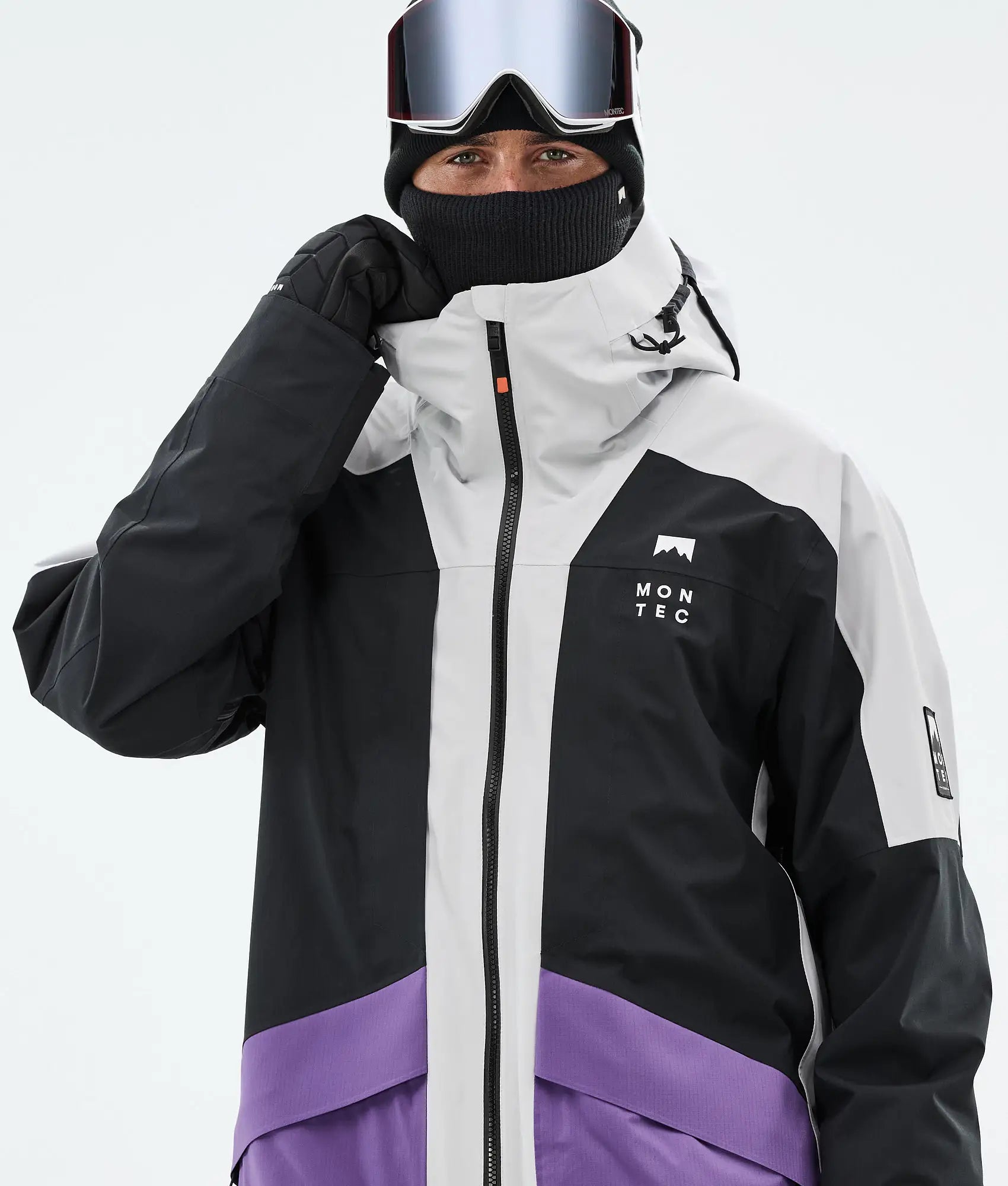 Morpheus Skijacke Herren - Light Grey/Black/Vivid Purple