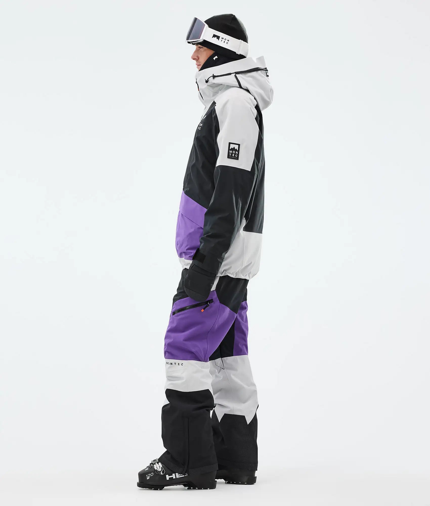 Morpheus Skijacke Herren - Light Grey/Black/Vivid Purple