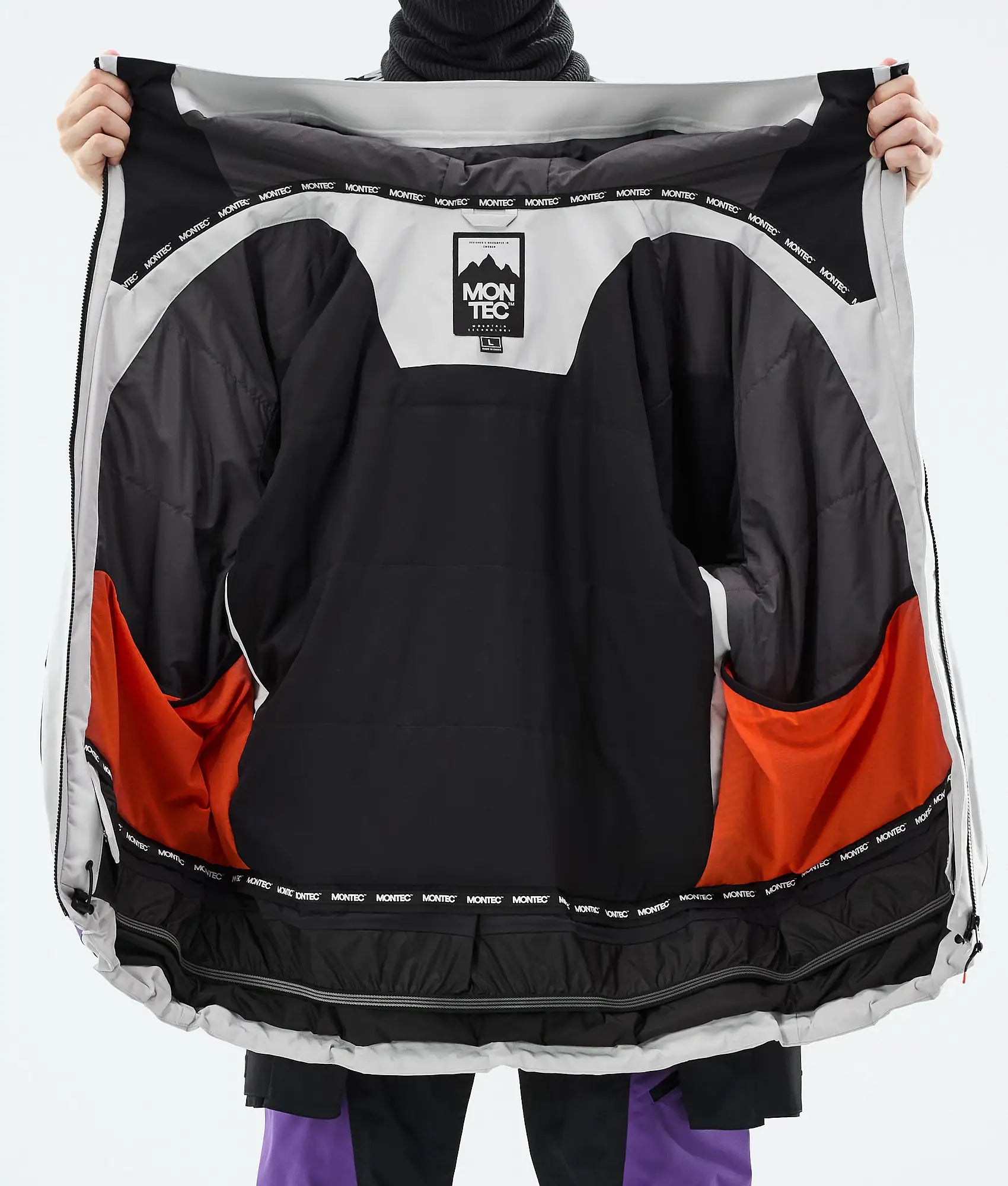 Morpheus Skijacke Herren - Light Grey/Black/Vivid Purple