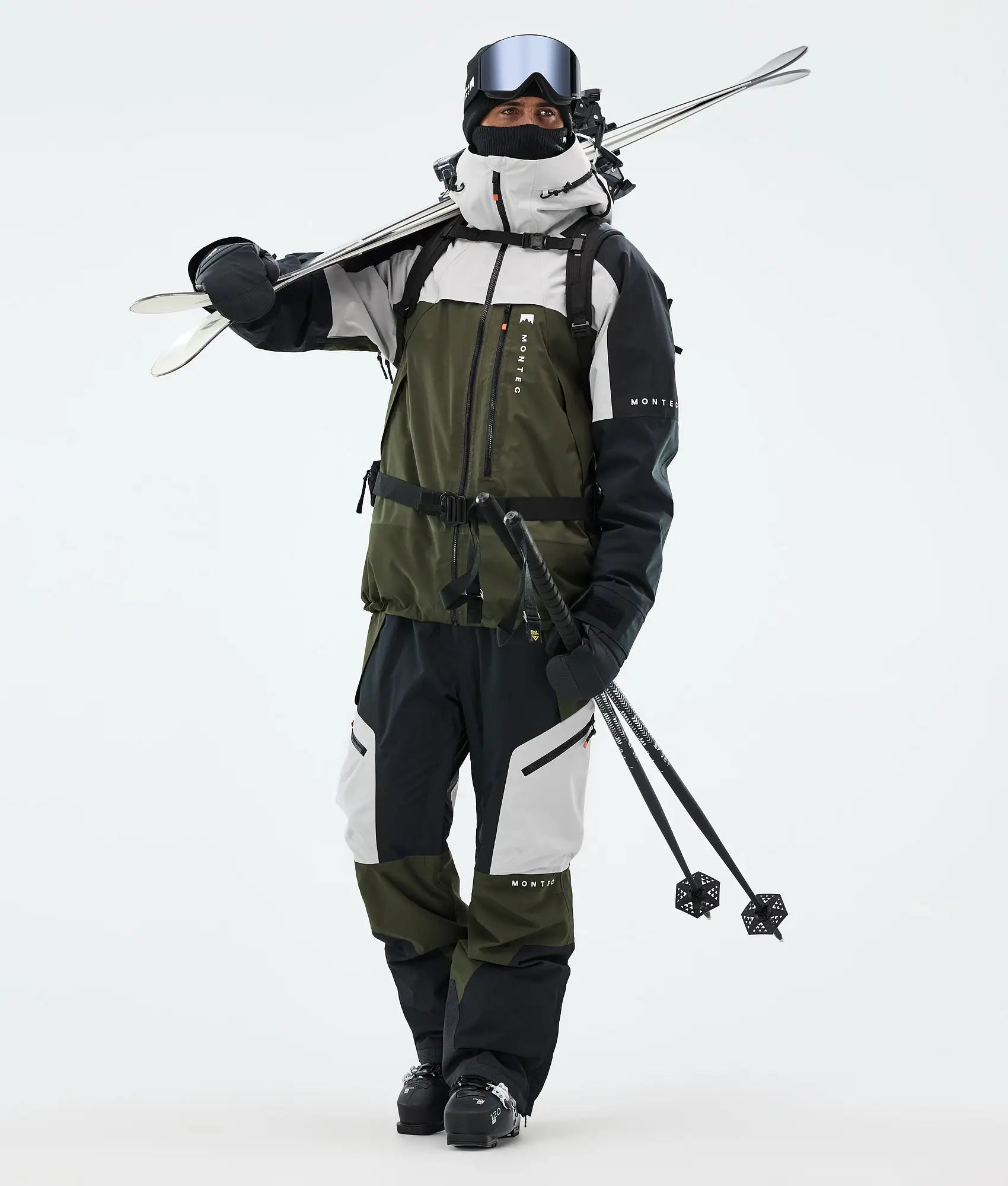 Oracle Skijacke Herren - Light Grey/Black/Olive Green